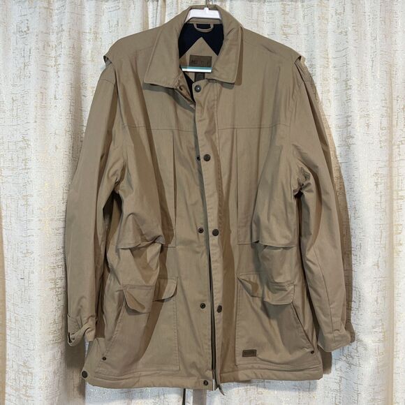 Austin Clothing Company Tan Barn Jacket Navy Fleece and Quilted Lining Men’s XXL - Picture 1 of 7